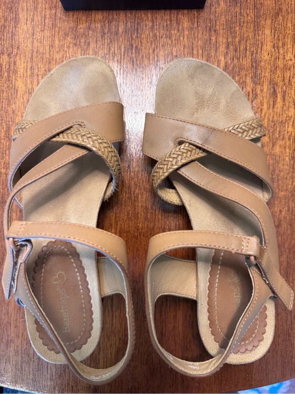 BareTraps Women's Tan Braided Strap Sandals Size 6.5M